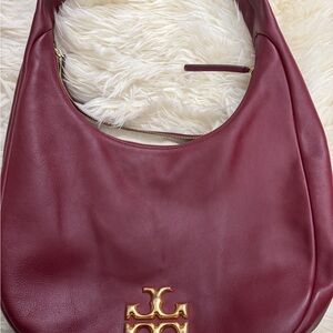 Elegant Burgundy Leather Hobo Bag